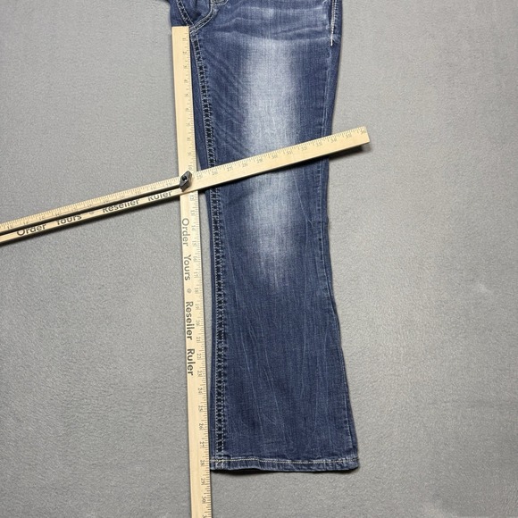 Daytrip Virgo Bootcut Jeans Womens 30S (32x28) Midrise Short Dark Wash Denim - Picture 8 of 11